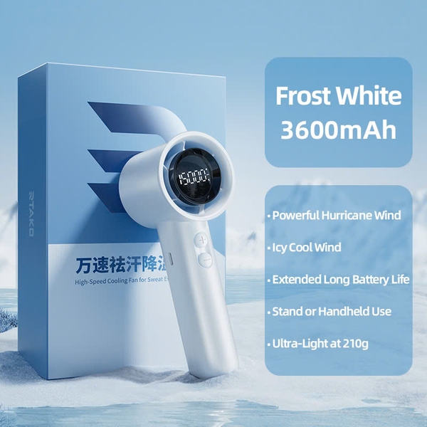 Quạt tích điện mini cầm tay RTAKO X5 High-Speed Cooling Fan (5000mAh, 15000RPM, sạc nhanh 20W, 3 Tốc Độ Quạt)