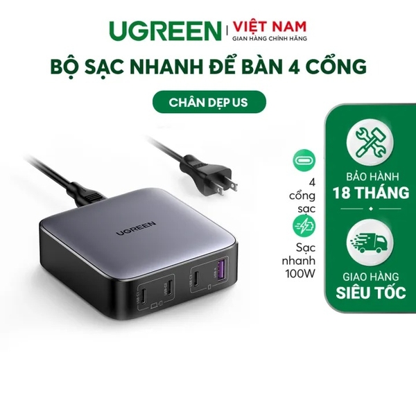 Củ sạc UGREEN Nexode 100W Desktop Charger 90736