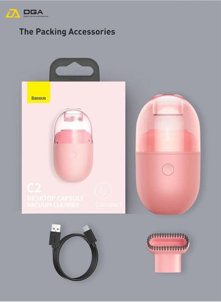 Máy hút bụi mini cầm tay Baseus C2 Desktop Capsule Vacuum Cleaner