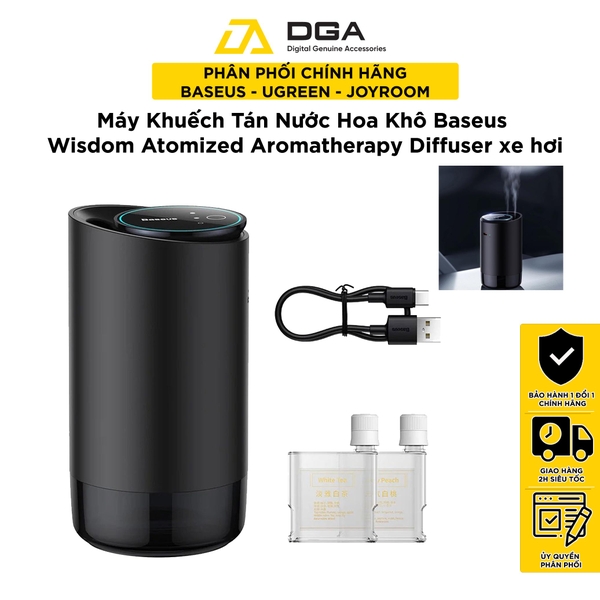 Máy Khuếch Tán Nước Hoa Khô Baseus Wisdom Car Smart Dual-port Atomized Aromatherapy Diffuser