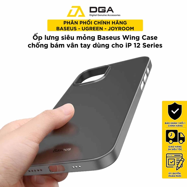 Ốp lưng siêu mỏng chống bám vân tay dùng cho iPhone 12 Series Baseus Wing Case