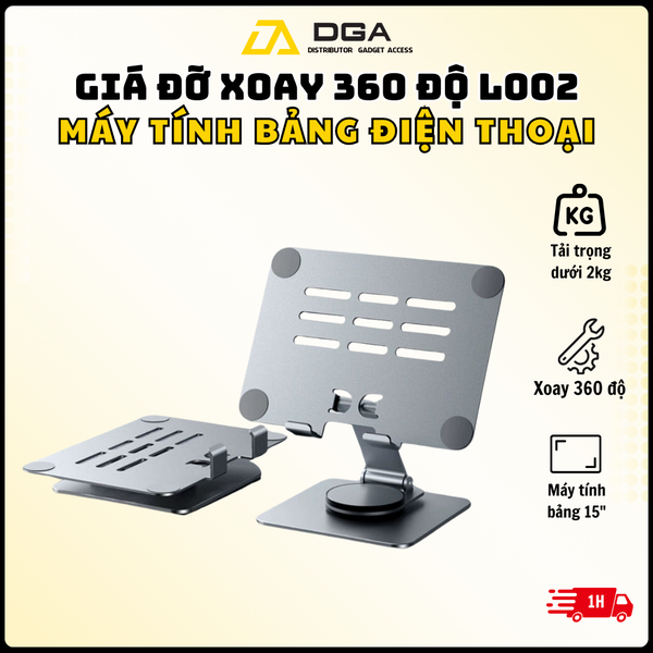 Giá đỡ máy tính bảng, điện thoại L003 xoay 360 độ bằng kim loại chắc chắn gấp gọn linh hoạt để bàn