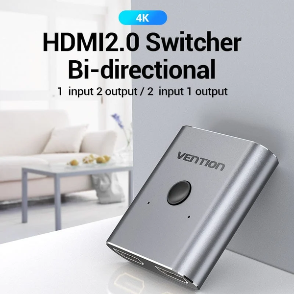 Bộ chuyển đổi 2-Port HDMI Bi-Direction VENTION AFUH0 (4K@60Hz, 18Gbps)