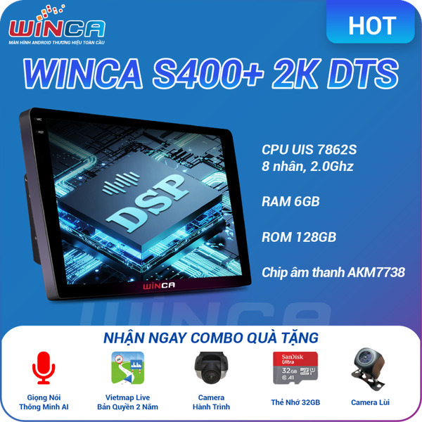 Màn Hình DVD Android Ô Tô Winca S400+ QLED 2K DTS (Âm Thanh)
