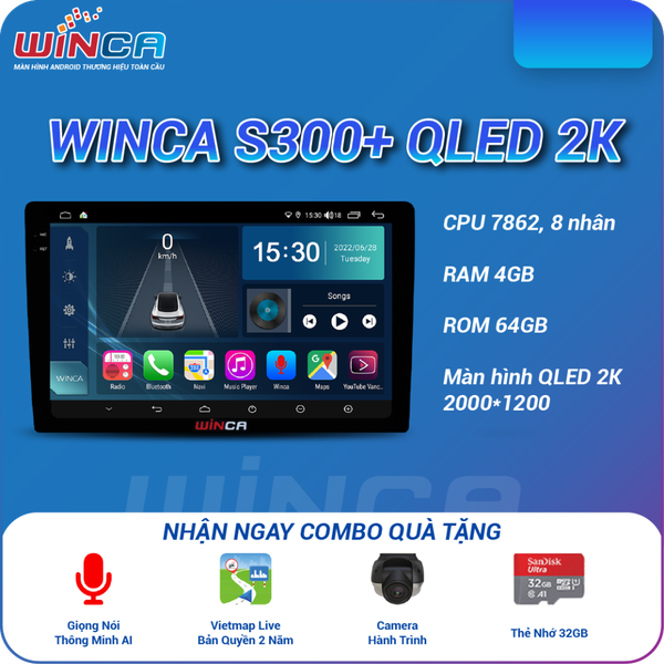 Màn Hình DVD Android Ô Tô Winca S300+ QLED 2K