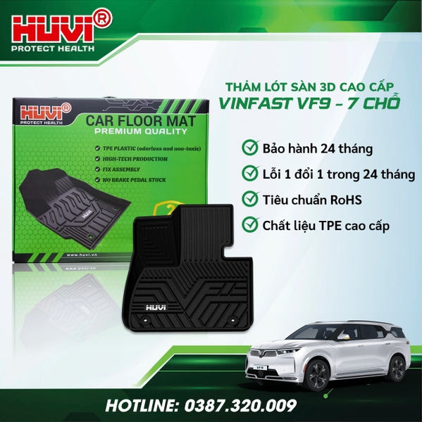 Thảm lót sàn ô tô Vinfast VF9 Cao Cấp (7 chỗ)