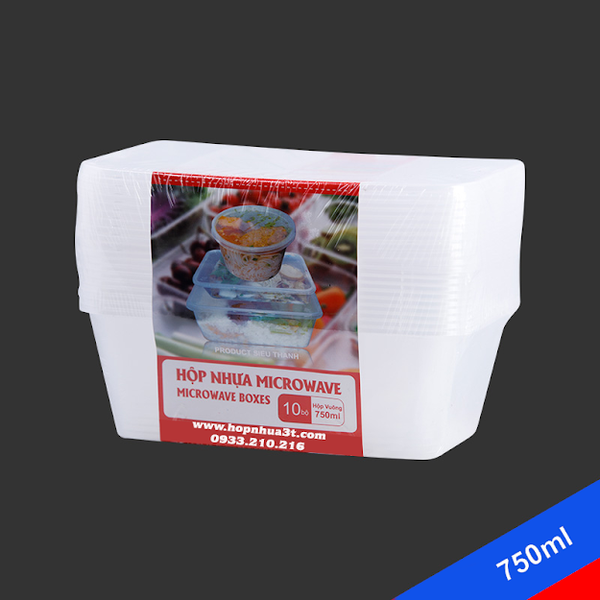 Hộp nhựa chữ nhật 750ML - 3T PLASTIC