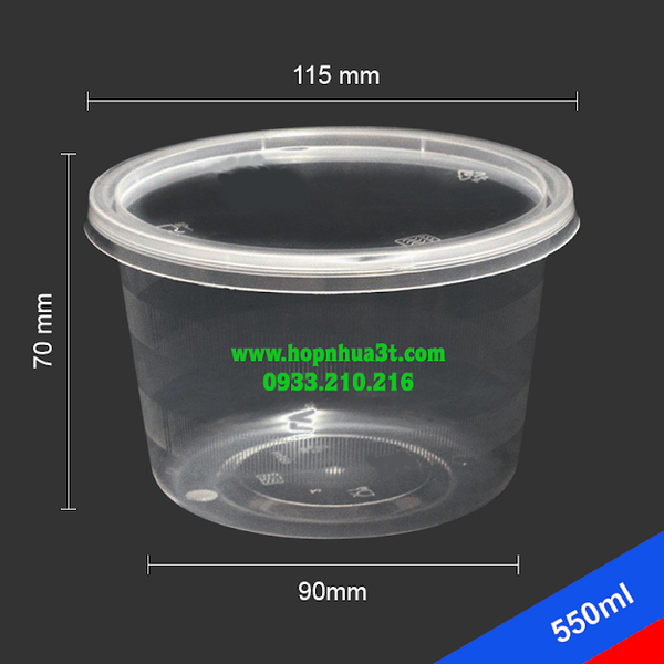 Hộp nhựa tròn 550ML - 3T PLASTIC