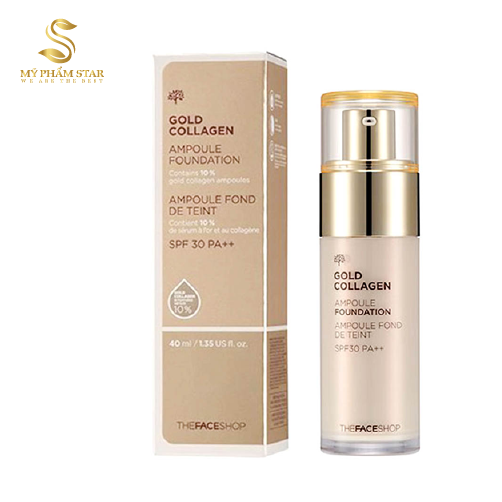Kem nền Gold Collagen Ampoule Foundation – The Face Shop 40ml
