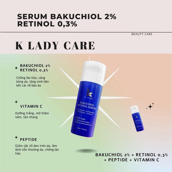 Serum Dưỡng Trắng Phục Hồi Da K Lady Care Bakuchiol Retino-hàn