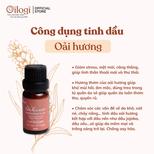 Tinh dầu oải hương - Lavender essential oil   2. Thương hiệu: Oilogi  3. Xuất xứ: Pháp