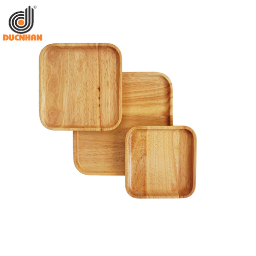  SET 3 KHAY CAO SU VUÔNG MÀU TỰ NHIÊN DW103