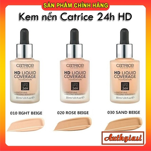 Kem Nền Kiềm Dầu - Catrice HD 24h Liquid Coverage Foundation - Che Phủ Hoàn Hảo