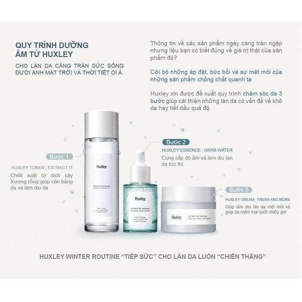 Set dưỡng ẩm, phục hồi và chống lão hóa da Huxley