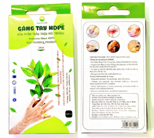 Găng tay HDPE tiện lợi, có gai sần chống trượt (size M, 200 chiếc/ hộp