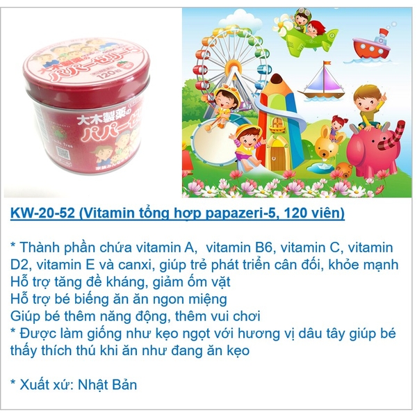 Vitamin tổng hợp papazeri-5 Nhật Bản 120 viên(trẻ em)