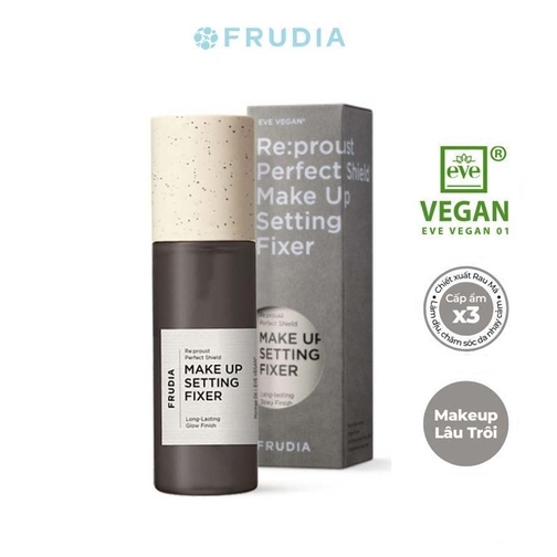 Xịt khóa nền thuần chay giữ chặt lớp trang điểm Frudia re:proust perfect shield make up setting fixer 120ml  5.0