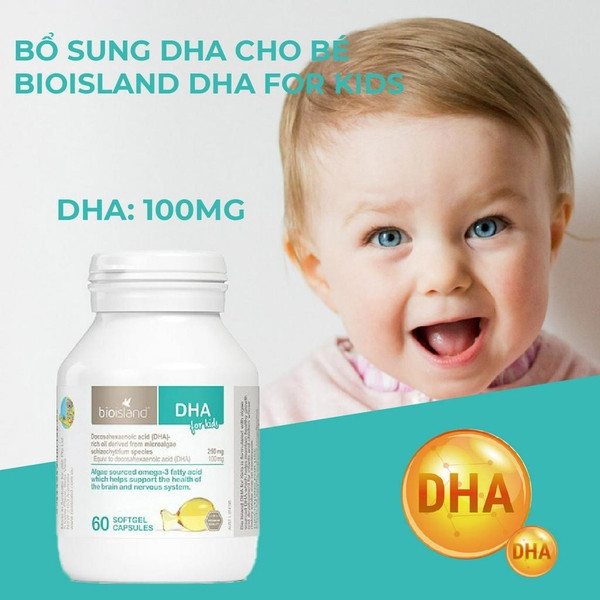 Dầu cá Bio Island bổ sung DHA cho trẻ, 60 viên
