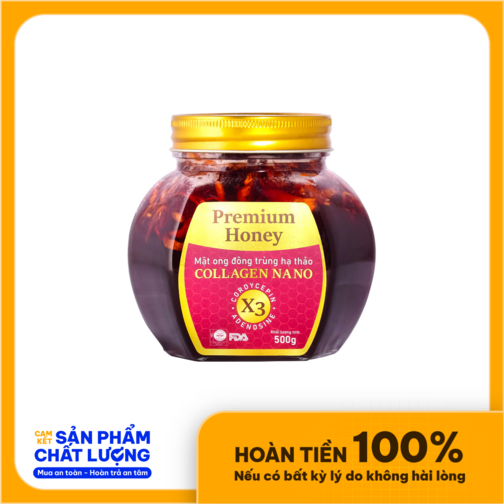 Mật ong Đông Trùng Hạ Thảo Collagen Nano (500gr)