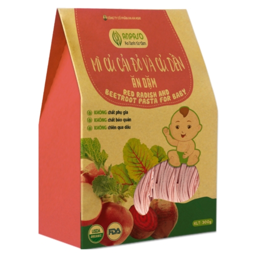 Mì Củ Cải Đỏ & Củ Dền Ăn Dặm Organic Anpaso 300g  Thương hiệu: Anpaso
