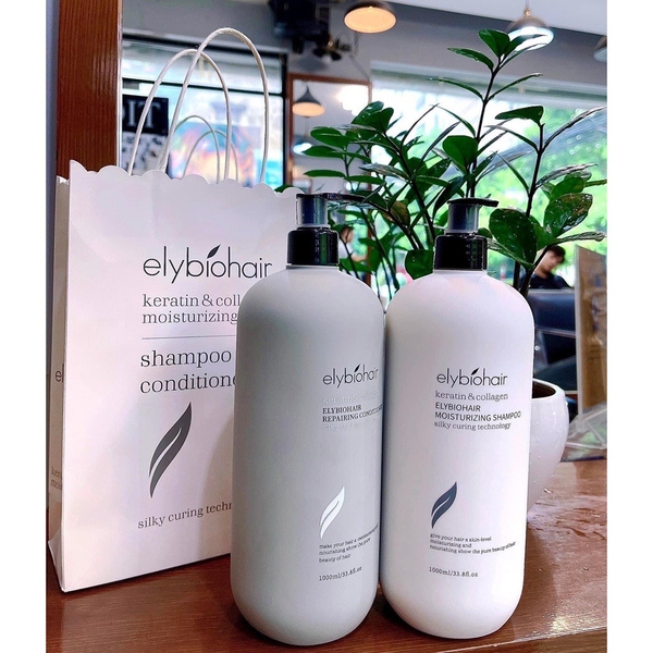 Cặp Dầu Gội Xả Elybiohair Collagen 1000ml-mỹ