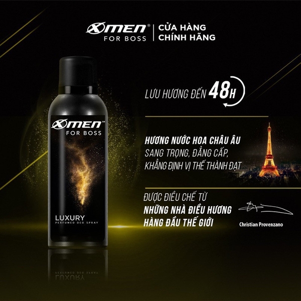 Xịt Khử Mùi X-Men For Boss - Mùi Hương Trầm Đầy Nội Lực 150ml
