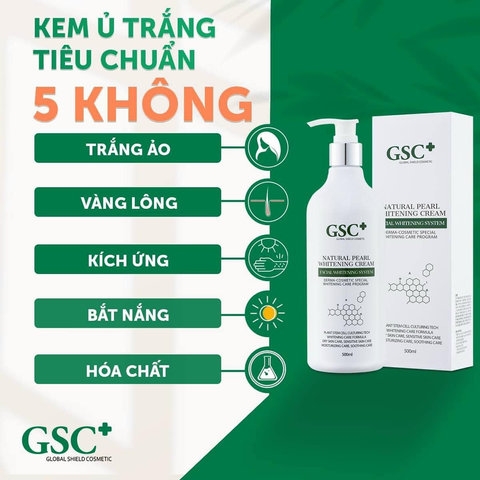 KEM Ủ TRẮNG DA MẶT NATURAL PEARL WHITENING CREAM 500ML - GSC