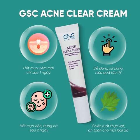 KEM CHẤM MỤN 15ML/LỌ(ACNE CLEAR CREAM)- GSC