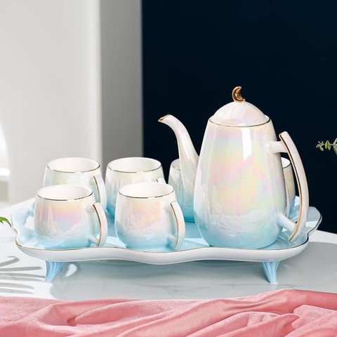 BỘ TRÀ SỨ SƯƠNG ANH NGỌC TRAI ,BỘ ẤM CHÉN