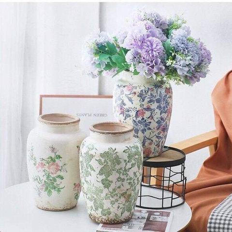 BÌNH GỐM SỨ HOA VĂN SANG TRỌNG ,CAO CẤP-