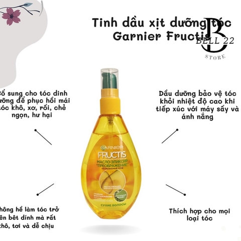 TINHH DẦU XỊT DƯỠNG TÓC GARNIER FRUCTIS SIÊU PHỤC HỒI MỀM MƯỢT TÓC B1275 - BELL22 STORE