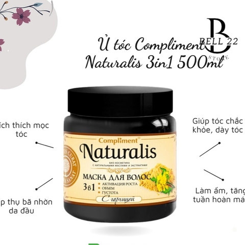 Ủ TÓC COMPLIMENT NATURALIS 3IN1 KÍCH THÍCH MỌC TÓC 500ML B1276 - BELL22 STORE