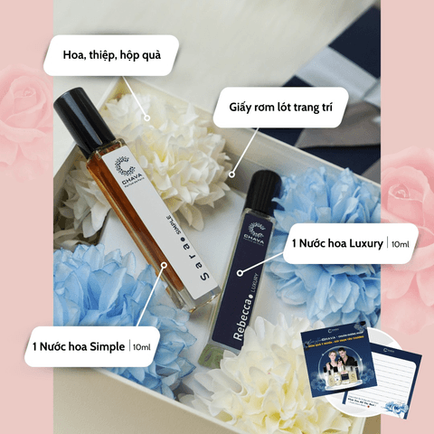 [COMBO QUÀ TẶNG] 1 NƯỚC HOA SIMPLE 10ML + 1 NƯỚC HOA LUXURY 10ML - CHAVA