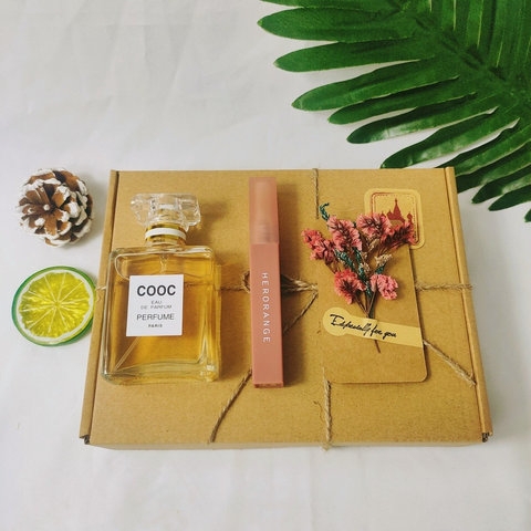 COMBO QUÀ TẶNG NGÀY QUỐC TẾ PHỤ NỮ ) SET SON + NƯỚC HOA COOC 50ML - KIM