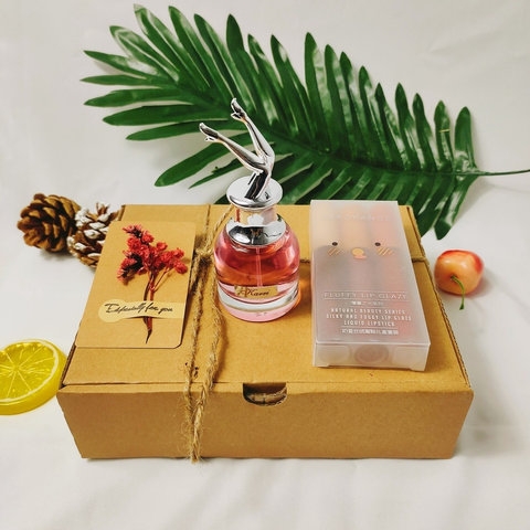 SET QUÀ TẶNG XINH XẮN CHO NỮ NƯỚC HOA + SET 3 SON SIÊU XINH - KIM