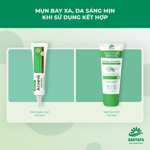 SỮA RỬA MẶT ACNEVIR SANTAFA CHIẾT XUẤT KEO ONG XANH THIÊN NHIÊN, AN TOÀN, DÀNH CHO MỌI LOẠI DA 100GR - SANTAFA