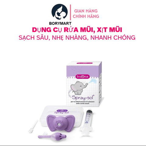 RỬA MŨI TAI VOI BUONA SPRAY - SOL, DỤNG CỤ XỊT RỬA MŨI CHUYÊN DỤNG CHO TRẺ EM