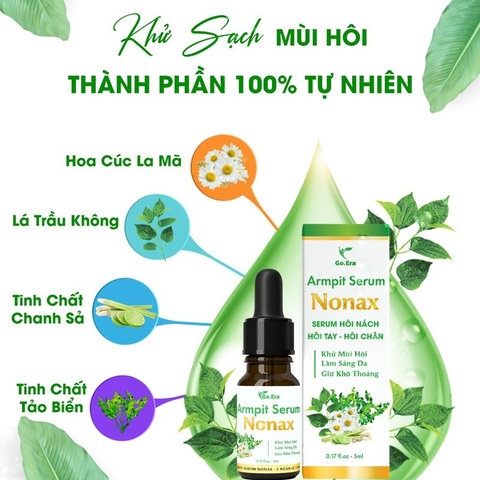 COMBO 30 CHAI KHỬ MÙI CƠ THỂ GIẢM HÔI NÁCH,HÔI TAY, HÔI CHÂN SERUM NONAX 5ML - KYO GO.ERA
