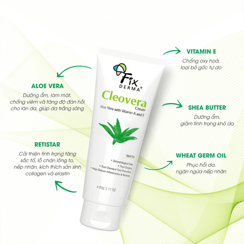 KEM DƯỠNG ẨM GIÚP DA MỀM MẠI CLEOVERA CREAM -FIXDERMA TUÝP 60G