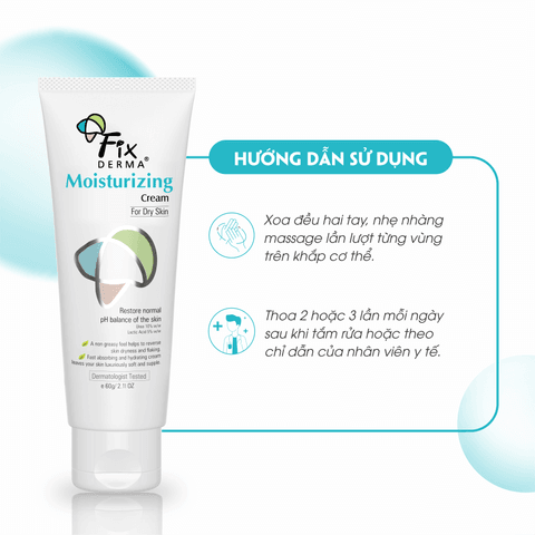 KEM DƯỠNG ẨM GIÚP DA MỀM MẠI MOISTURIZING CREAM - FIXDERMA TUÝP 60G
