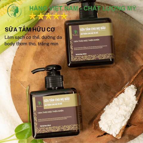 SỮA TẮM HỮU CƠ CHO MẸ DƯỠNG DA TRẮNG MỊN, NGỪA MỤN VIÊM 250ML - WONMOM