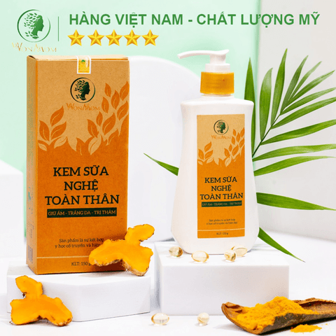 KEM SỮA NGHỆ TOÀN THÂN TRẮNG BODY, SẠCH THÂM RẠN WONMOM 150G