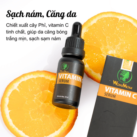 BỘ DƯỠNG TRẮNG DA, SẠCH NÁM WONMON (SERUM VITAMIN C + KEM NGHỆ TƯƠI)