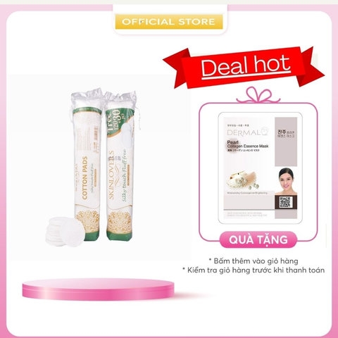 [ TẶNG 1 MIẾNG MẶT NẠ ] BÔNG TẨY TRANG MỀM MỊN 100% BOCOTON120+30 MIẾNG- SKINLOVERS