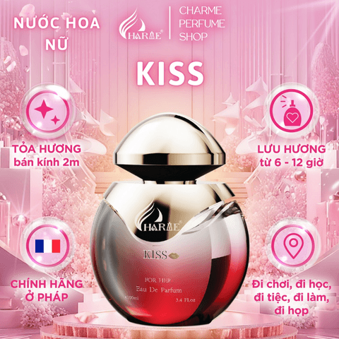 NƯỚC HOA NỮ CHARME KISS 100ML LƯU HƯƠNG LÂU PHONG CÁCH CÁ TÍNH, QUYẾN RŨ, LÔI CUỐN
