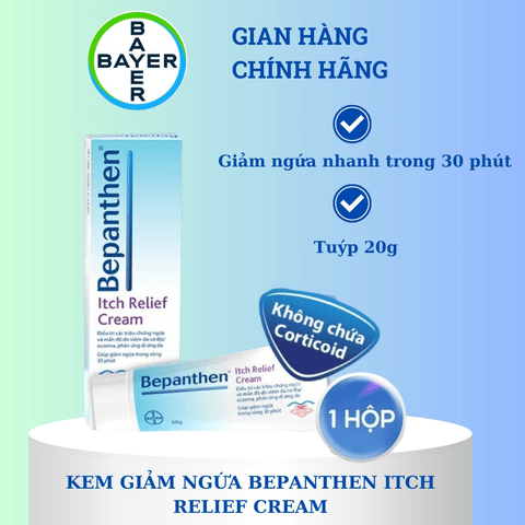 BAYER] KEM GIẢM NGỨA BEPANTHEN ITCH RELIEF CREAM 20G GIẢM NGỨA NHANH TRONG 30 PHÚT