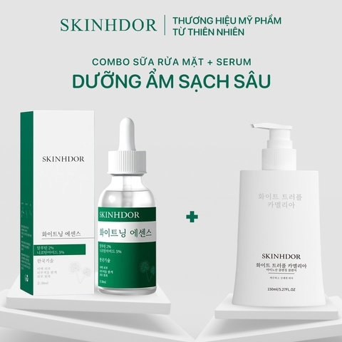 [COMBO 2SP] COMBO SỬA RỬA MẶT & SERUM SKINHDOR CHIẾT XUẤT THIÊN NHIÊN LÀM SẠCH DA, DƯỠNG ẨM, LÀM TRẮNG SÁNG DA