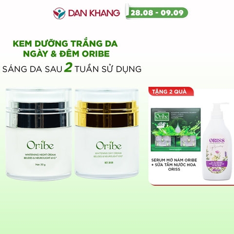 BỘ ĐÔI SẢN PHẨM DƯỠNG TRẮNG DA NGÀY VÀ ĐÊM ORIBE GIÚP DƯỠNG ẨM, TRẮNG DA, CHỐNG LÃO HÓA, MỜ NÁM - ORIBE