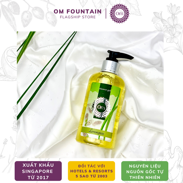 SỮA TẮM SÁNG DA VÀ NGĂN NGỪA MỤN LƯNG TINH DẦU SẢ CHANH 250ML - OM FOUNTAIN