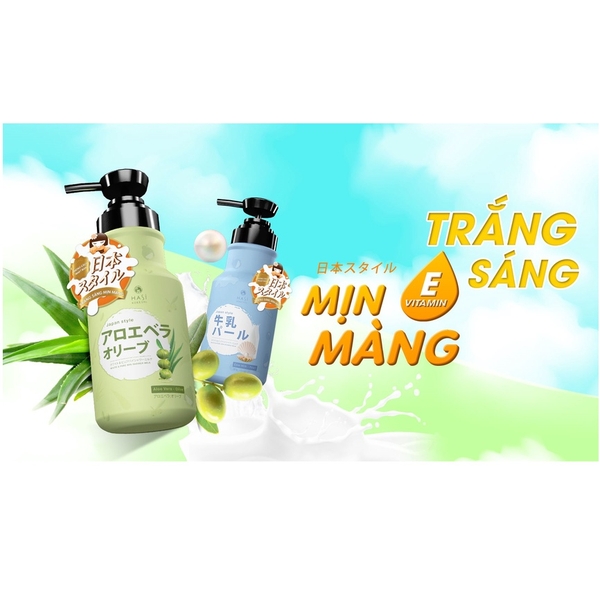 SỮA TẮM DƯỠNG ẨM VÀ TRẮNG DA - HASI 950ml